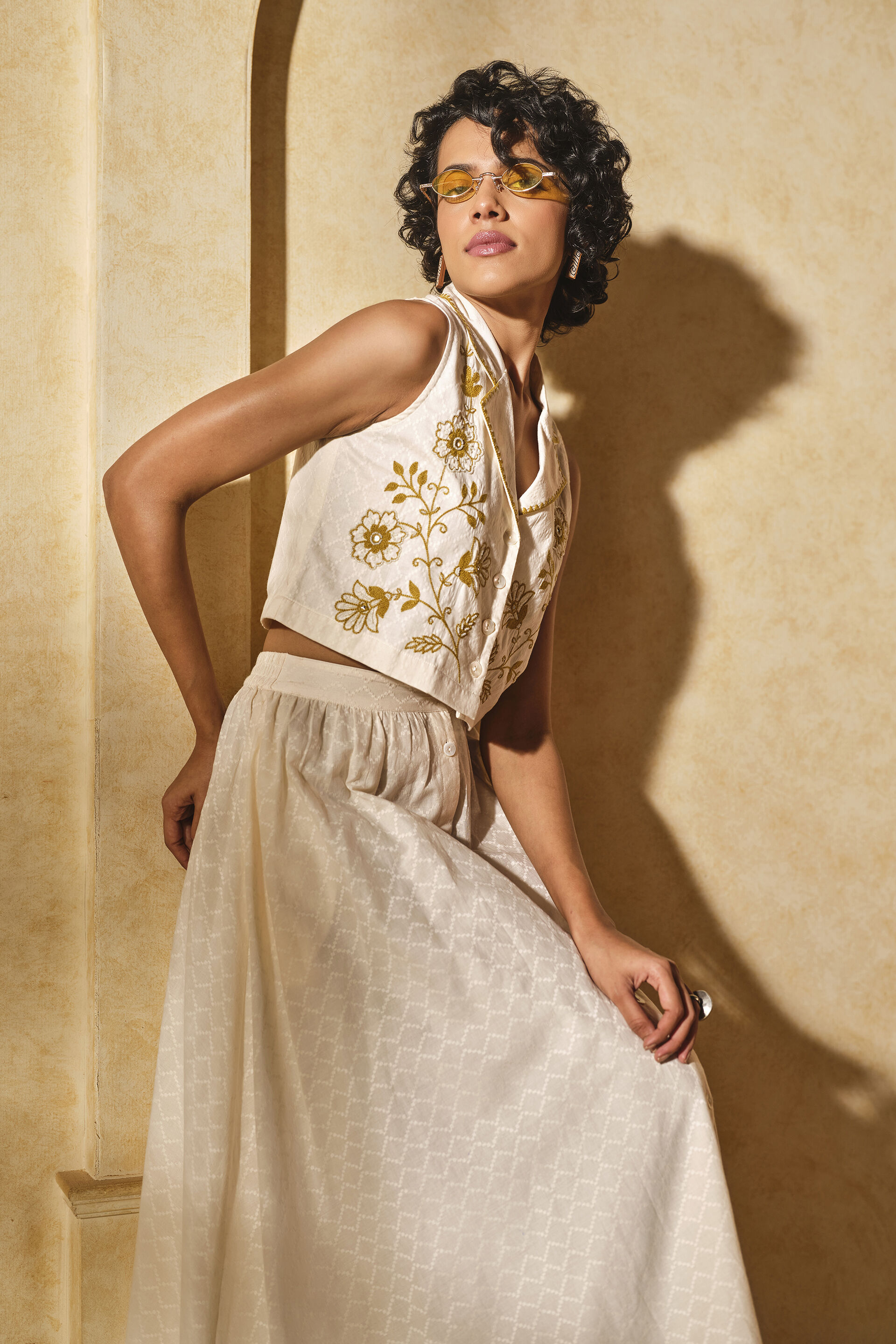 Petal Pop Skirt Set, Off White, image 8